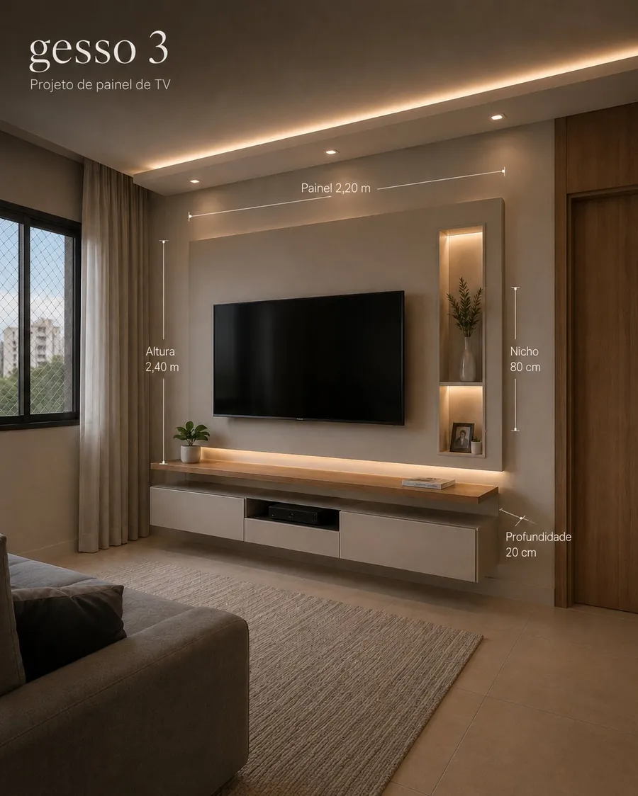 Gesso 3 — Projeto de painel de TV