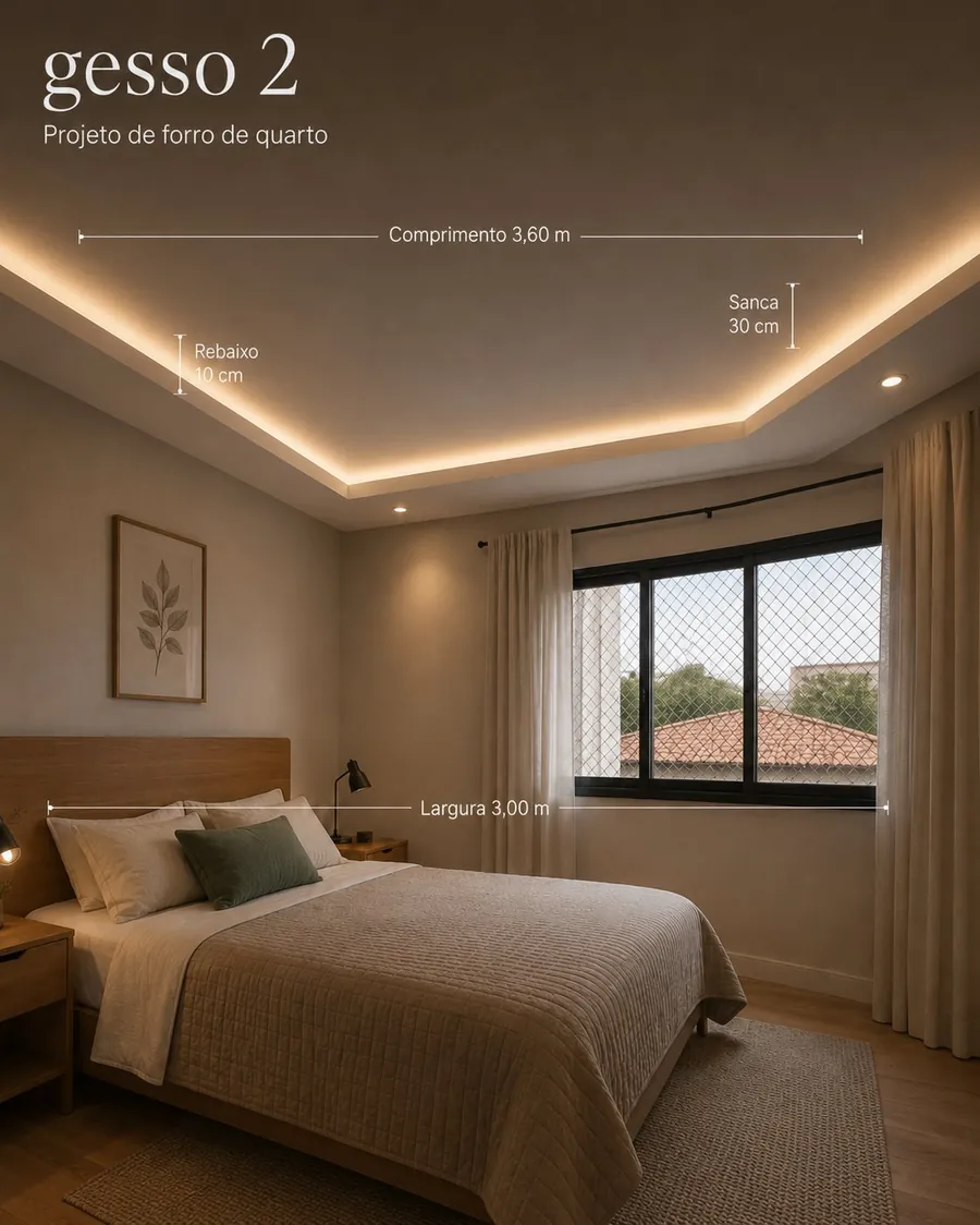 Gesso 2 — Projeto de forro de quarto